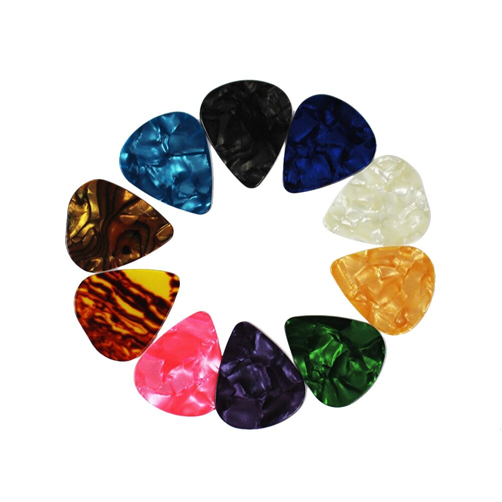Voiceine 0. 96mm Celluloid Guitar Picks Colorful Guitar Picks Guitar Paddles for Bass Electric Acoustic Guitars Ukulele ( )